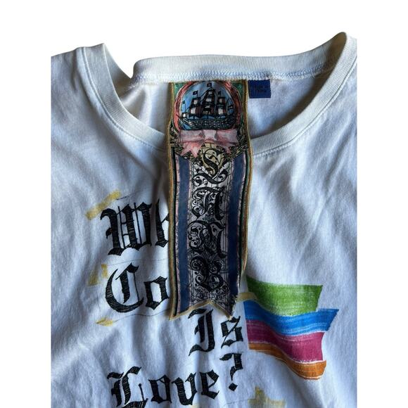 L.A.M.B. Gwen Stefani WHAT COLOR IS LOVE? Marie Claire WHITE Shirt FALL 05 Large - Picture 4 of 9